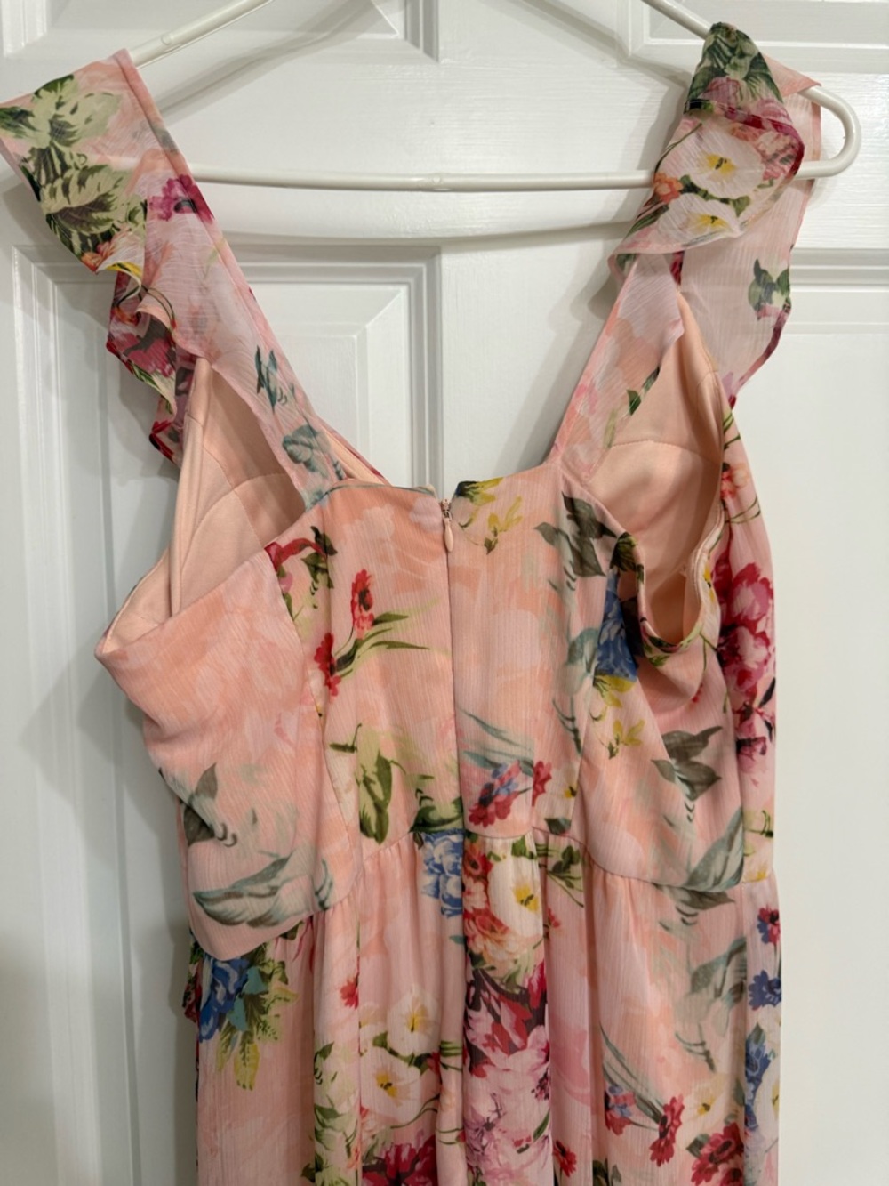 Guess Floral Peach and Multicolor Sleeveless Dress - Picture 2 of 3